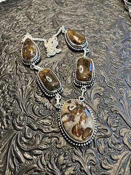 Coffee Bean Jasper Druzy Stone Jewelry Necklace #sUhedaVfikk