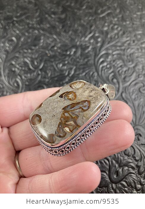 Coffee Bean Jasper Druzy Stone Jewelry Pendant - #IcKzLFQxRRE-2