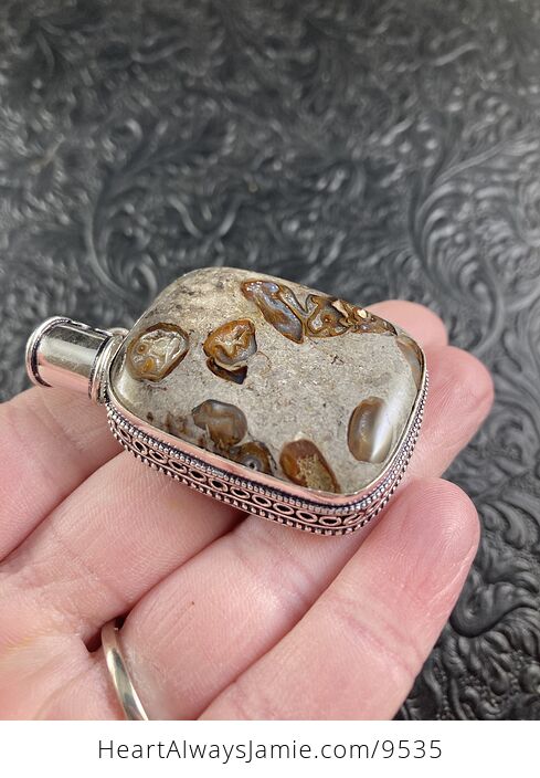 Coffee Bean Jasper Druzy Stone Jewelry Pendant - #IcKzLFQxRRE-3