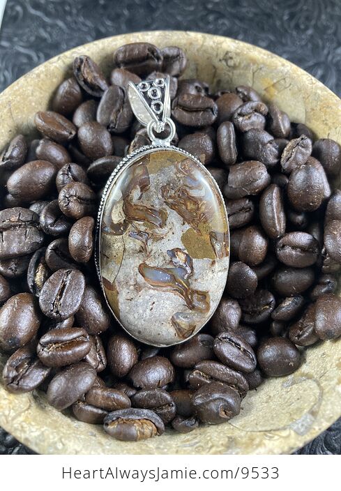 Coffee Bean Jasper Druzy Stone Jewelry Pendant - #Uemt705wD5w-6