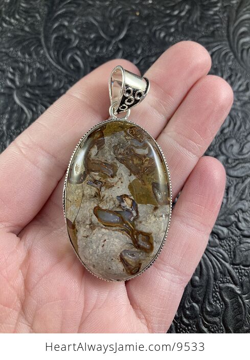 Coffee Bean Jasper Druzy Stone Jewelry Pendant - #Uemt705wD5w-2