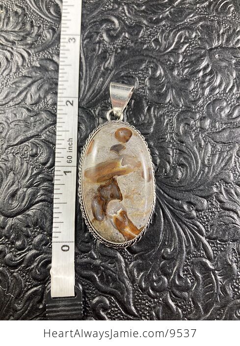 Coffee Bean Jasper Druzy Stone Jewelry Pendant - #iutpM37l60g-6