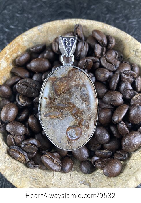 Coffee Bean Jasper Druzy Stone Jewelry Pendant - #xFPsUjRnS10-2