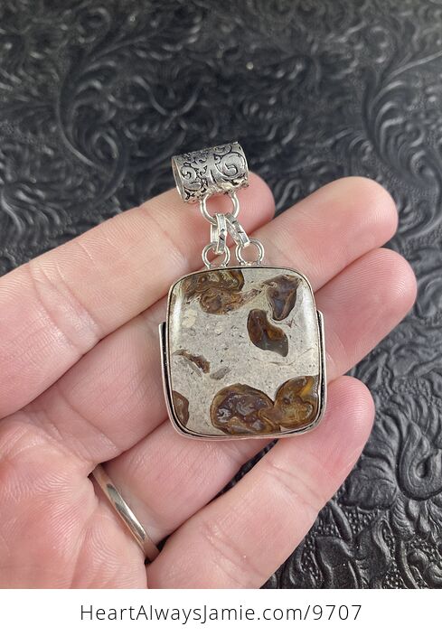 Coffee Bean Jasper Stone Jewelry Pendant - #Amnje16dZ1E-1