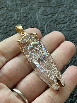 Colorful Ab Coated Electroplated Glass Cicada Pendant Jewelry #oLRMRMR7HRU