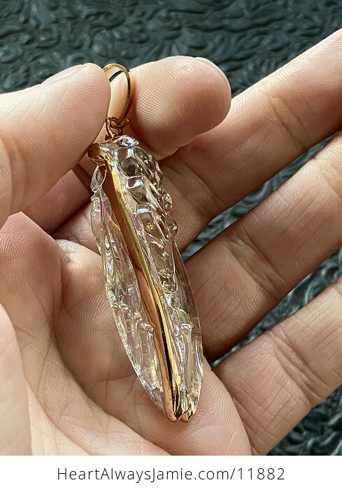 Colorful Ab Coated Electroplated Glass Cicada Pendant Jewelry - #oLRMRMR7HRU-3