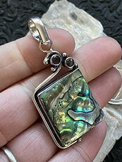 Colorful Abalone Shell and Amethyst Crystal Stone Jewelry Pendant #yotrlN8XT4s