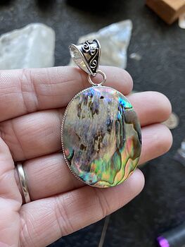 Colorful Abalone Shell Crystal Stone Jewelry Pendant #MhPoYEP7tYw