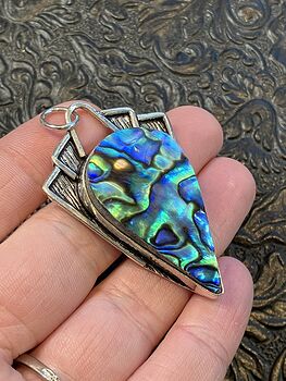 Colorful Abalone Shell Vintage Styled Jewelry Pendant #MRbSbyWiAtA