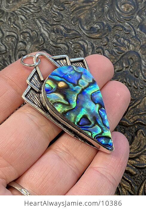 Colorful Abalone Shell Vintage Styled Jewelry Pendant - #MRbSbyWiAtA-1