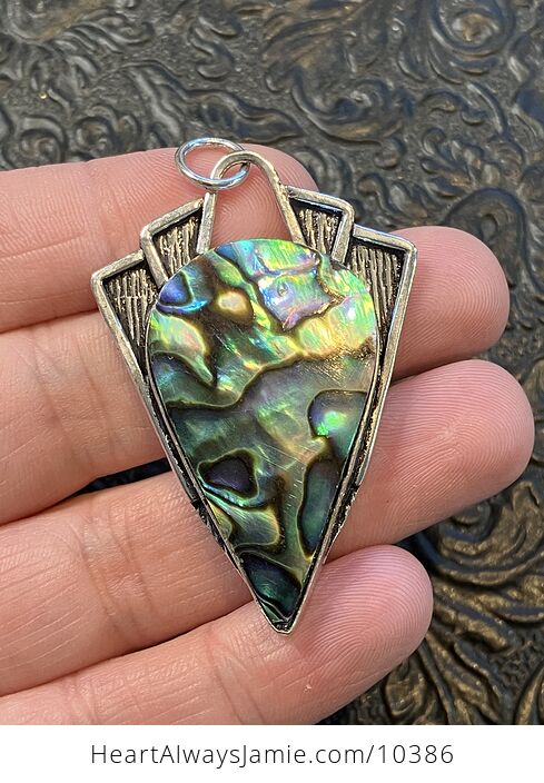 Colorful Abalone Shell Vintage Styled Jewelry Pendant - #MRbSbyWiAtA-2