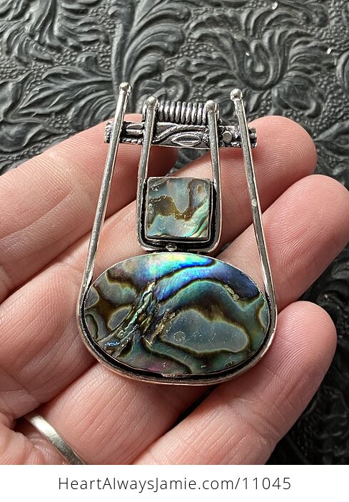 Colorful Abalone Shell Vintage Styled Jewelry Pendant - #YTc68S0hPLw-3