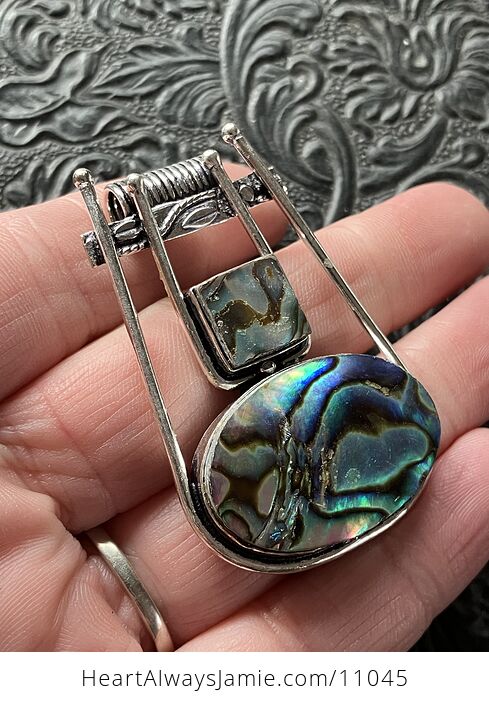 Colorful Abalone Shell Vintage Styled Jewelry Pendant - #YTc68S0hPLw-4