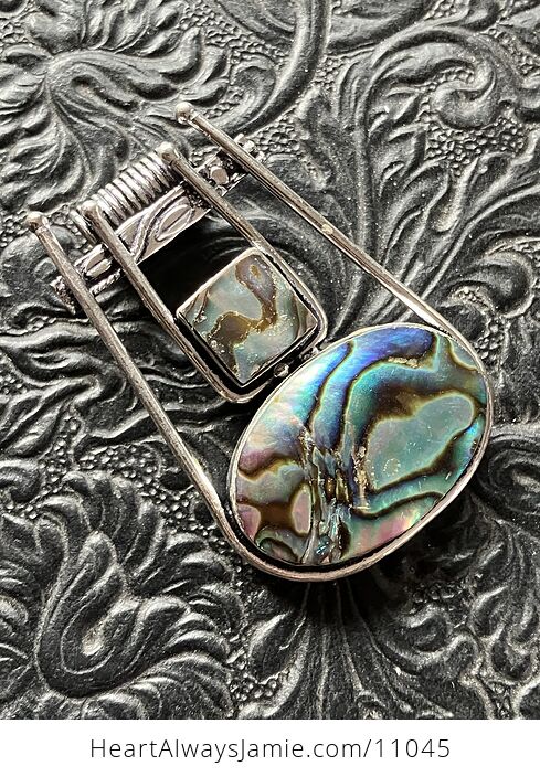 Colorful Abalone Shell Vintage Styled Jewelry Pendant - #YTc68S0hPLw-1