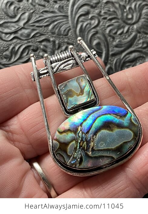 Colorful Abalone Shell Vintage Styled Jewelry Pendant - #YTc68S0hPLw-5