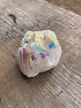 Colorful Aura Coated Uniquartz Rock Crystal #Hu4436FtPm8