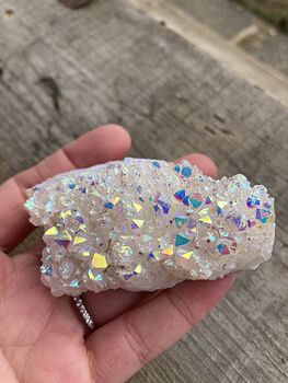 Colorful Aura Coated Uniquartz Rock Crystal #pnIBIUZe9zw