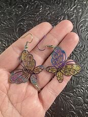 Colorful Chameleon Metal Butterfly Earrings #ZsZ94F3nWww