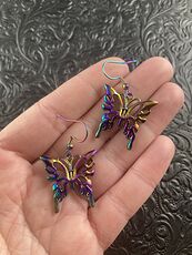 Colorful Chameleon Metal Butterfly Earrings #b2TYOaTBrPI