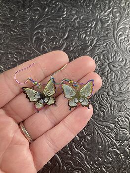 Colorful Chameleon Metal Butterfly Earrings #iuPZhMITTME