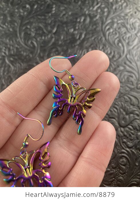 Colorful Chameleon Metal Butterfly Earrings - #b2TYOaTBrPI-2
