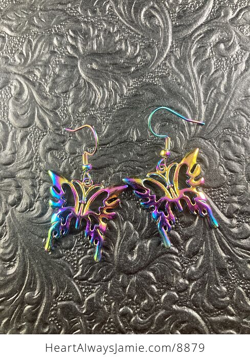 Colorful Chameleon Metal Butterfly Earrings - #b2TYOaTBrPI-3