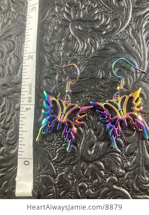 Colorful Chameleon Metal Butterfly Earrings - #b2TYOaTBrPI-4