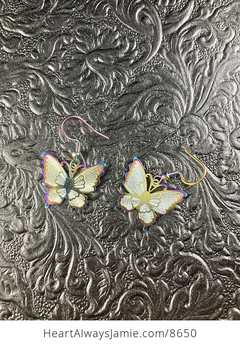 Colorful Chameleon Metal Butterfly Earrings - #iuPZhMITTME-2