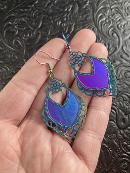 Colorful Chameleon Metal Drop Earrings #LXqykgOCVnY