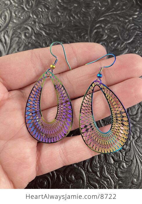 Colorful Chameleon Metal Drop Earrings - #SW9dly9XN7E-2