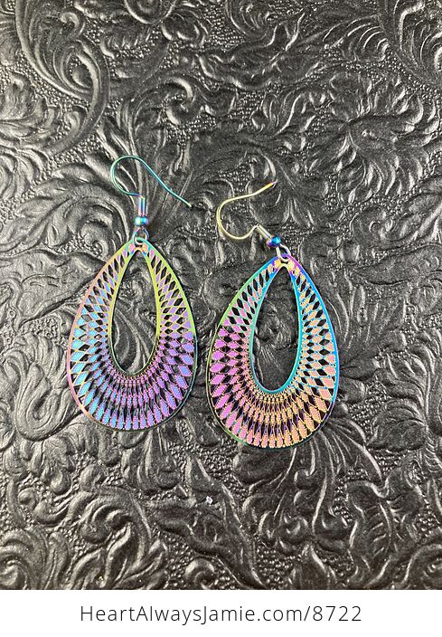 Colorful Chameleon Metal Drop Earrings - #SW9dly9XN7E-1