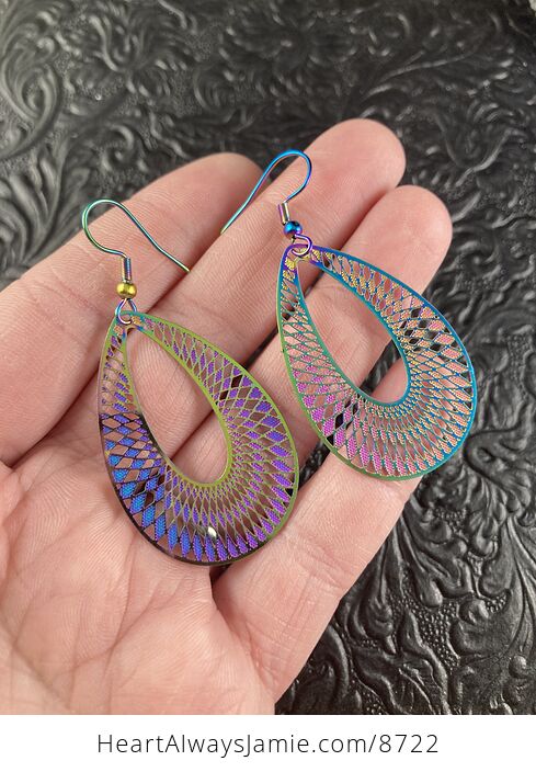 Colorful Chameleon Metal Drop Earrings - #SW9dly9XN7E-3