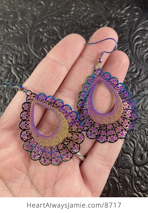 Colorful Chameleon Metal Earrings - #VrUG1uWQZSM-1