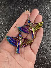 Colorful Chameleon Metal Egyptian Goddess Earrings #oJmhDna0a88