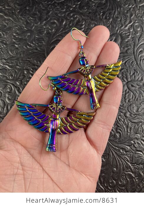 Colorful Chameleon Metal Egyptian Goddess Earrings - #oJmhDna0a88-1