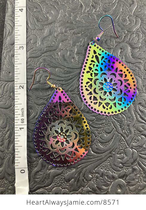 Colorful Chameleon Metal Floral Earrings - #187qu0Gncm4-3