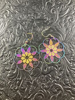 Colorful Chameleon Metal Flower Earrings #fCkETlfyGv4