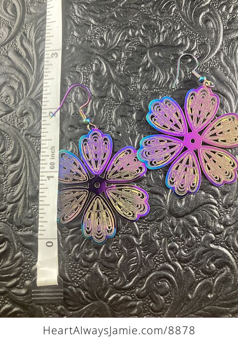 Colorful Chameleon Metal Flower or Snowflake Earrings - #cAxbUSsJ7zY-4