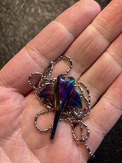 Colorful Chameleon Metal Leaf Pendant Necklace Jewelry #6TeuMvGJUXo