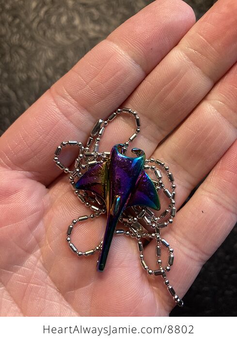 Colorful Chameleon Metal Leaf Pendant Necklace Jewelry - #6TeuMvGJUXo-1