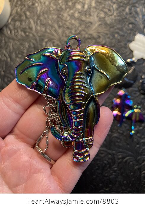 Colorful Chameleon Metal Leaf Pendant Necklace Jewelry - #e8CBAXzBiG8-1