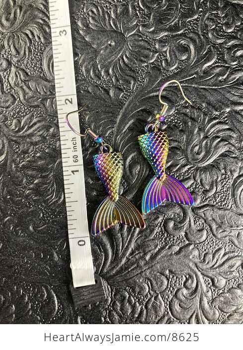 Colorful Chameleon Metal Mermaid Tail Earrings - #0LTxtoF5tZM-4