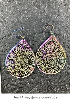 Colorful Chameleon Metal Ornate Earrings #tygfLsZWrV4