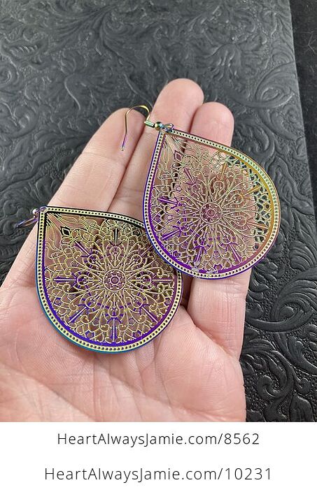 Colorful Chameleon Metal Ornate Earrings - #tygfLsZWrV4-2