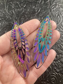 Colorful Chameleon Metal Patterned Drop Earrings #GwewS1g66J0