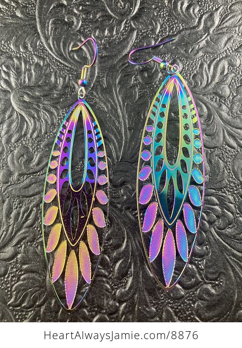 Colorful Chameleon Metal Patterned Drop Earrings - #GwewS1g66J0-3