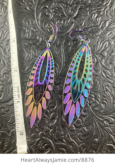 Colorful Chameleon Metal Patterned Drop Earrings - #GwewS1g66J0-4