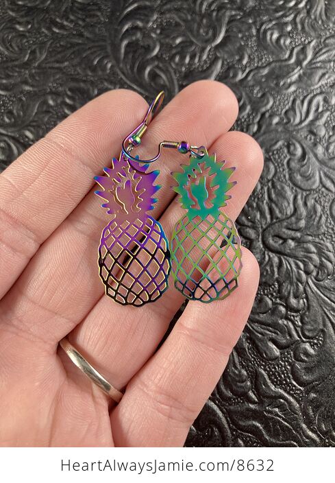 Colorful Chameleon Metal Pineapple Earrings - #PGhXCKcmknk-1