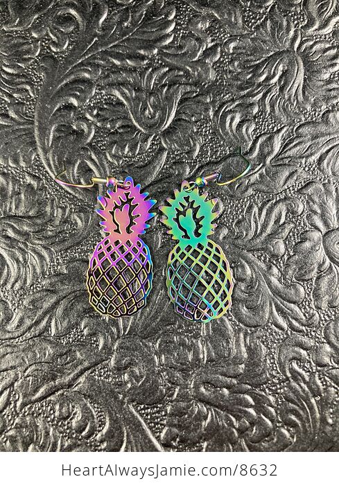 Colorful Chameleon Metal Pineapple Earrings - #PGhXCKcmknk-2