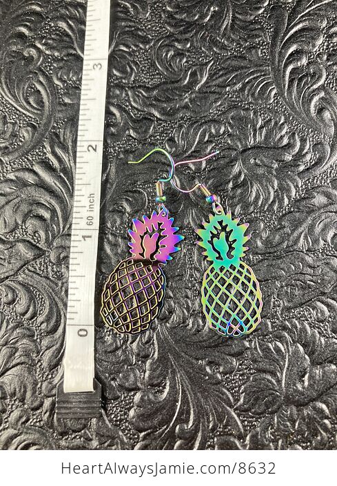 Colorful Chameleon Metal Pineapple Earrings - #PGhXCKcmknk-3